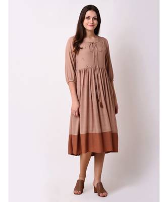 Brown Women's Embroidered Sundress 1