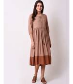 Brown Women's Embroidered Sundress