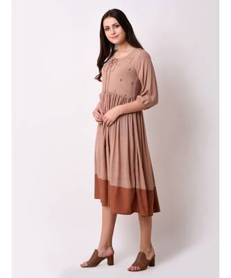 Brown Women's Embroidered Sundress 2