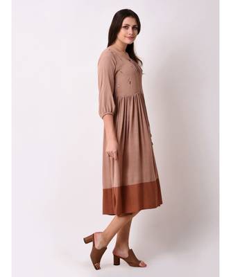 Brown Women's Embroidered Sundress 4
