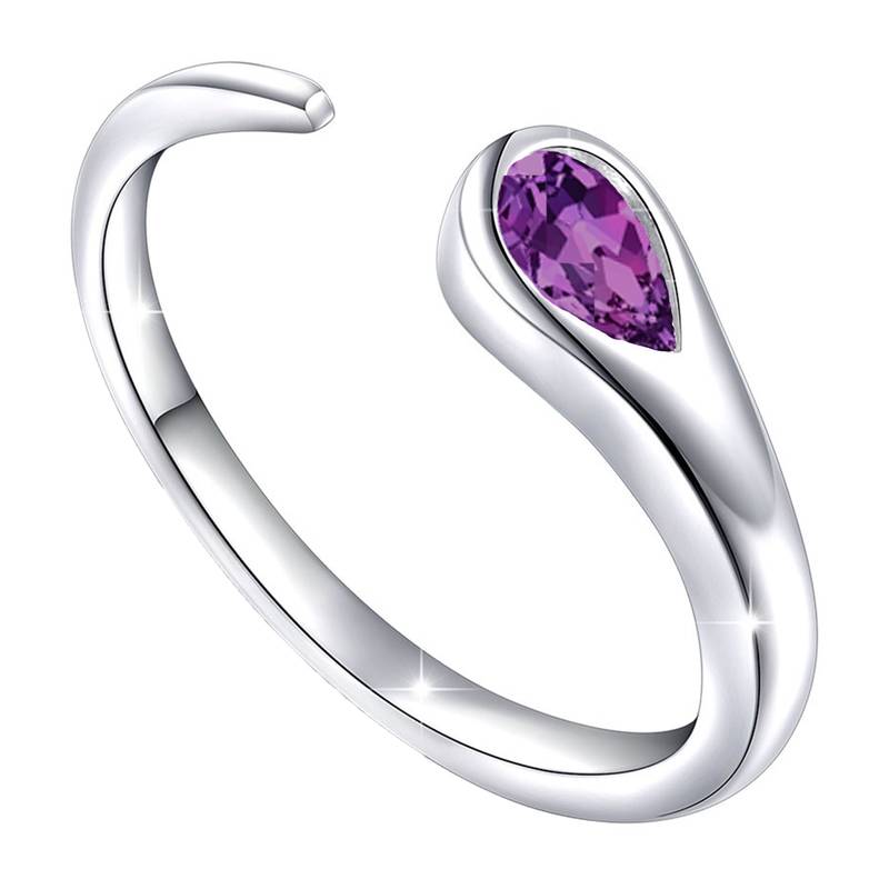 Purple cubic zirconia rings