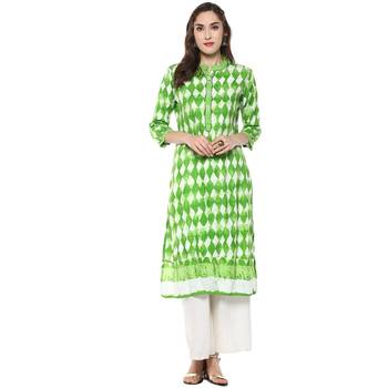 multicolour  rayon  blue and green combo kurti 2