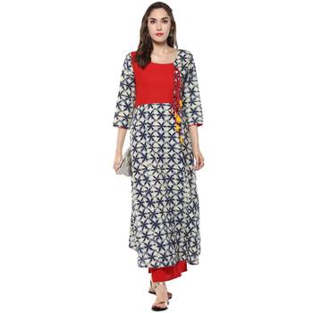 multicolour  rayon  blue and green combo kurti 4