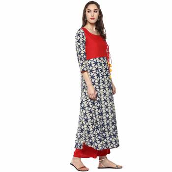 multicolour  rayon  blue and green combo kurti 5