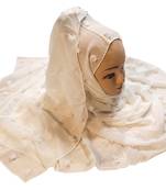 Justkartit Women'S Cotton Linen Material White Color Hijab Dupatta Scarf