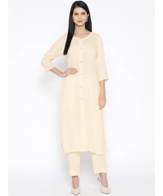 Cream Rayon Kurta Pant 1