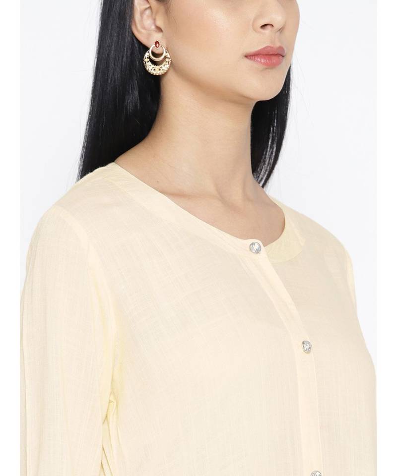 Cream Rayon Kurta Pant