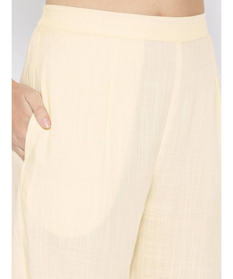 Cream Rayon Kurta Pant