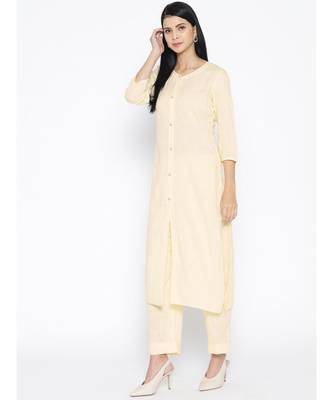 Cream Rayon Kurta Pant 4