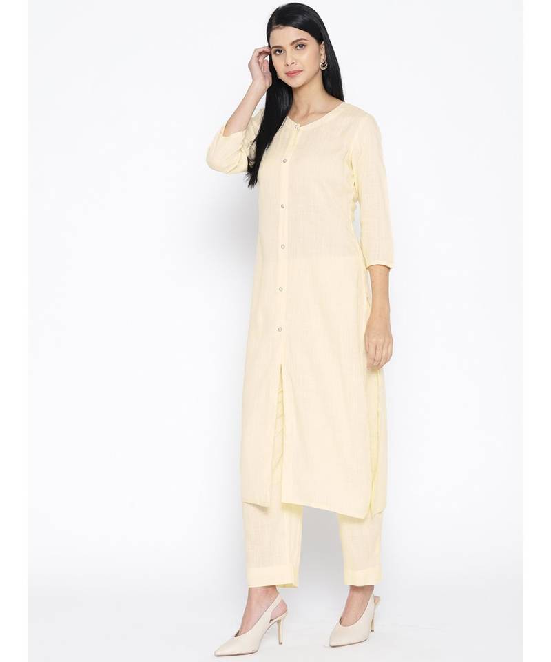 Cream Rayon Kurta Pant