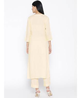 Cream Rayon Kurta Pant 5