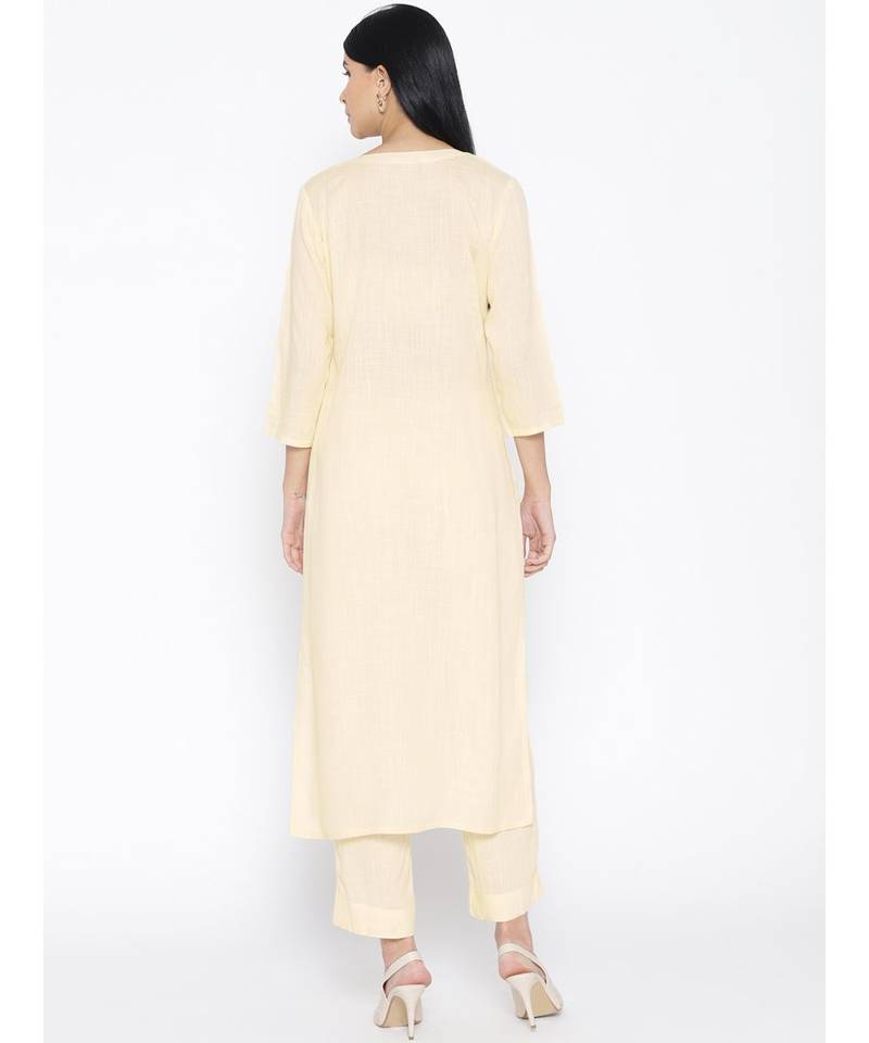 Cream Rayon Kurta Pant