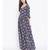 Blue Ajrak Print Long Dress