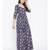 Blue Ajrak Print Long Dress