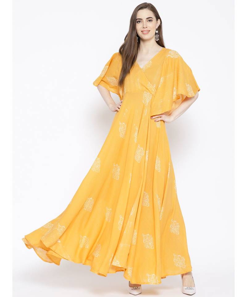 Mustord Moss Silk Long Dress