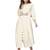 Off White Cotton Flex Embroidered Dress