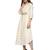 Off White Cotton Flex Embroidered Dress
