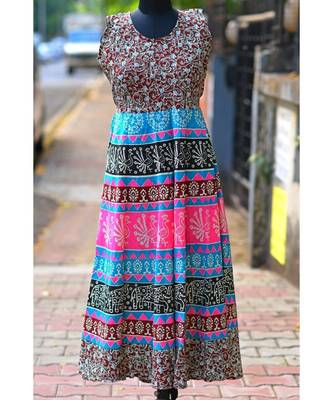 Multicoloured Animal Printed Designer Long Dress 1