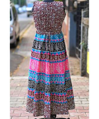 Multicoloured Animal Printed Designer Long Dress 2
