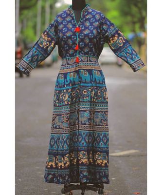 blue color long frock