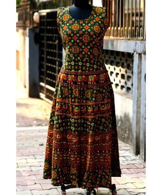 Multi-colored Animal Printed  Designer Long Dress 1