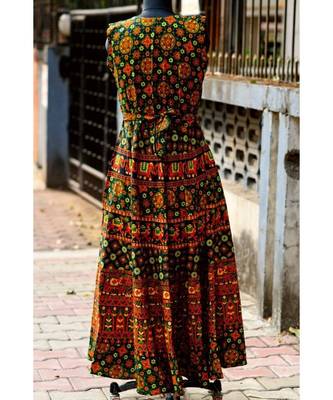 Multi-colored Animal Printed  Designer Long Dress 2