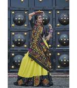 Black embroidered cotton unstitched lehenga choli