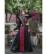 Black embroidered cotton unstitched lehenga choli