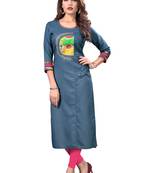 Multicolor printed cotton silk cotton-kurtis