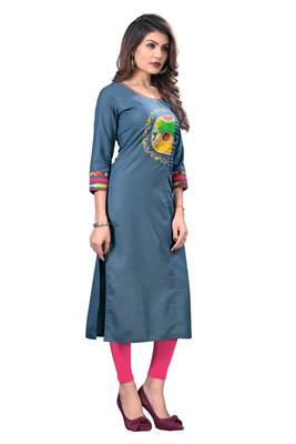 Multicolor printed cotton silk cotton-kurtis 3