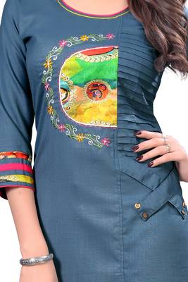 Multicolor printed cotton silk cotton-kurtis 4