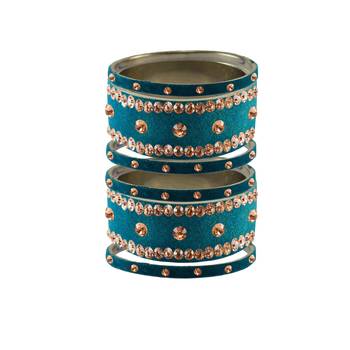 Firozi Stone Stud Brass Bangle 1