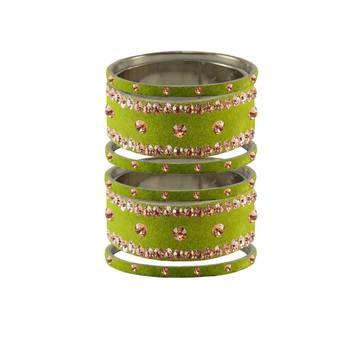 Parrot  Stone Stud Brass Bangle 1