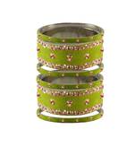 Parrot  Stone Stud Brass Bangle