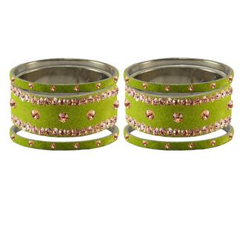 Parrot  Stone Stud Brass Bangle 2