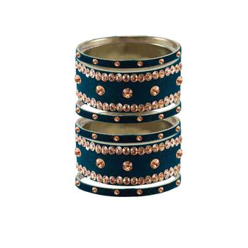 Voilet Stone Stud Brass Bangle 1