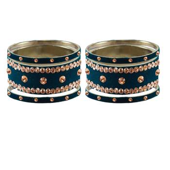 Voilet Stone Stud Brass Bangle 2