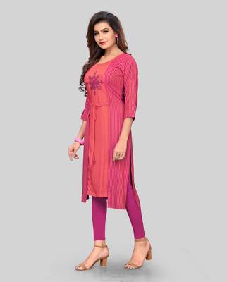 Multicolor embroidered rayon ethnic-kurtis 3