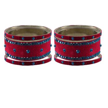 Rani Stone Stud Brass Bangle 2