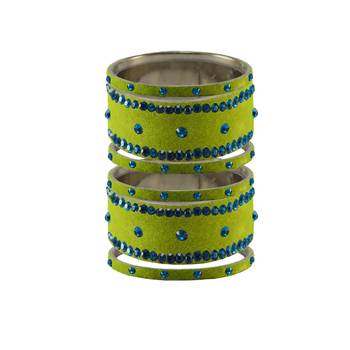 Parrot  Stone Stud Brass Bangle 1
