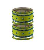 Parrot  Stone Stud Brass Bangle