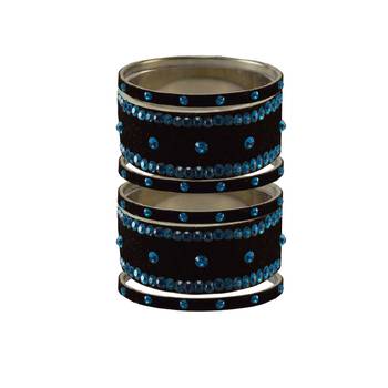 Black Stone Stud Brass Bangle 1