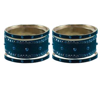 Voilet Stone Stud Brass Bangle 2
