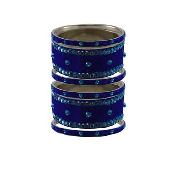 Blue Stone Stud Brass Bangle 1