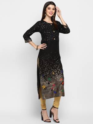 Black printed rayon ethnic-kurtis 4