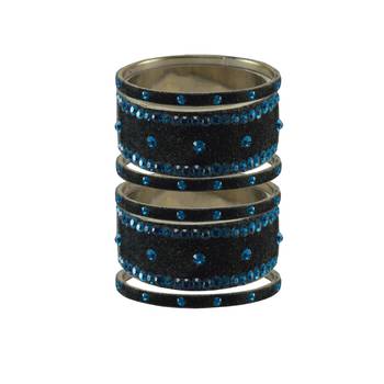 Grey Stone Stud Brass Bangle 1