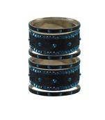 Grey Stone Stud Brass Bangle