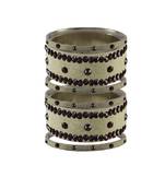 Cream Stone Stud Brass Bangle