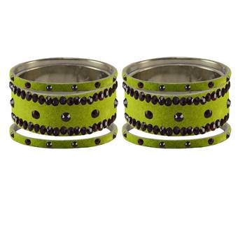 Parrot  Stone Stud Brass Bangle 2