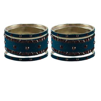 Voilet Stone Stud Brass Bangle 1